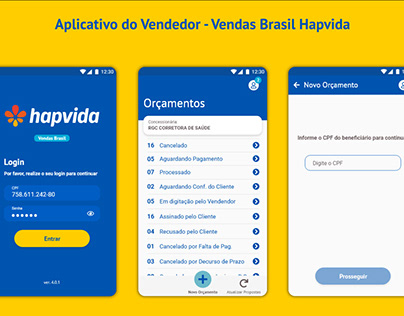 Aplicativo do Vendedor - Vendas Brasil Hapvida