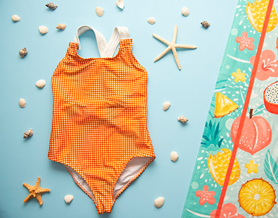 Children swimsuit product photography