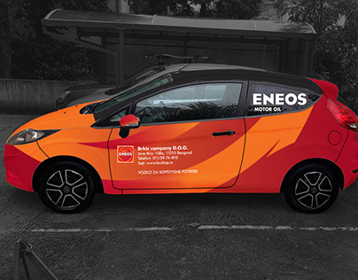 Branding mockup of Eneos car