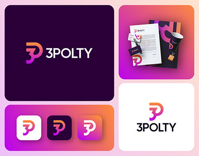 3POLTY Logo, modern, tech, letter P logo, branding logo