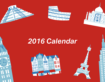 2016 Around The World Inky Illustration Calendar