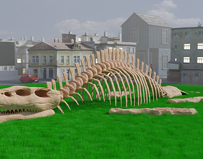 3D dinosaur bones