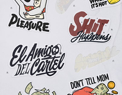 Lettering & Illustrations for merch and stickers vol. 2