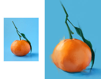Realistic digital paintings of food