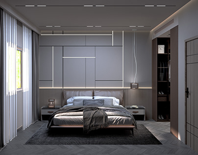 Master Bedroom with De Stijl lines.