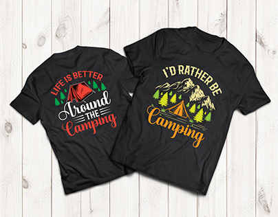 camping mountain t-shirt design