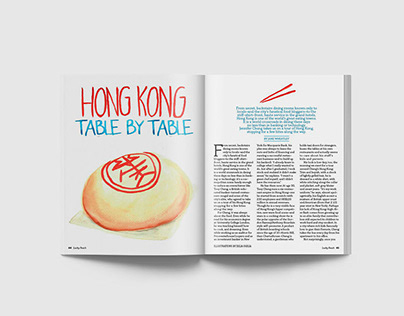 Lucky Peach Layout Design with Hand Illustrations