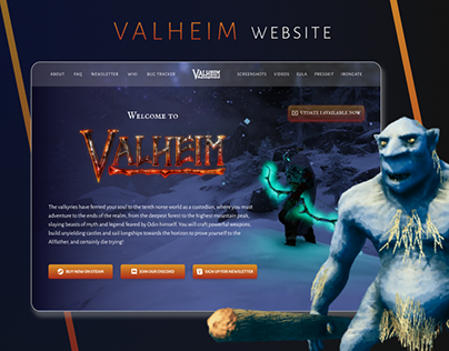 Valheim Website Concept