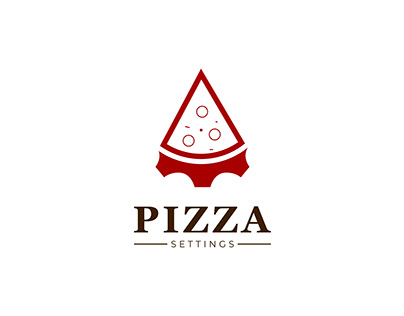 Pizza setting logo design. Pizza making logo