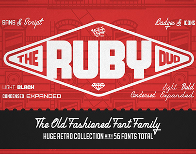 The Ruby Duo • Font Family of 56