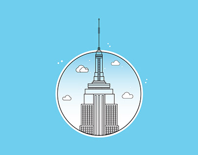 Empire State Building Line Art