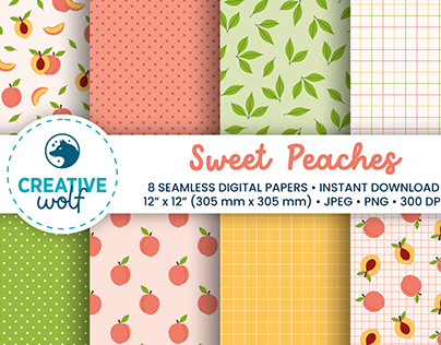 Sweet Peaches Seamless Patterns