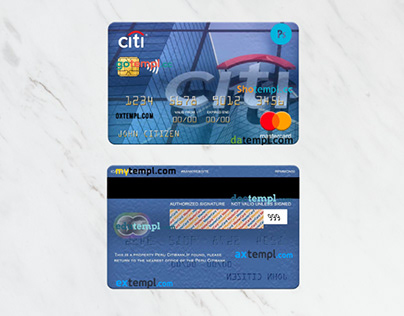Peru Citibank mastercard, editable template PSD format