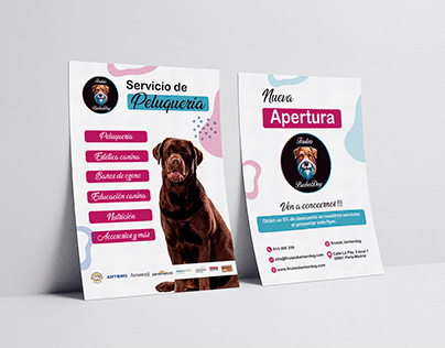 Flyer para peluquería canina Firulais BaberDog