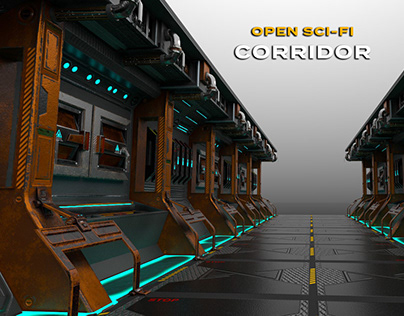 3D model of Open Sci-Fi Corridor