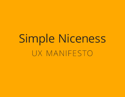Simple Niceness UX Manifesto