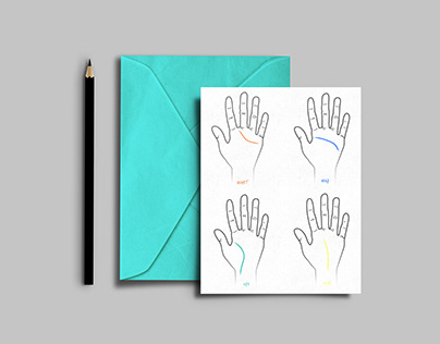 Notecard Set of Palm Reading Hands