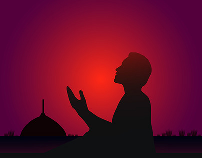 Muslim Prayer in Twilight time