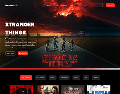 Online Watch Movies & Web Series Landing Page Design