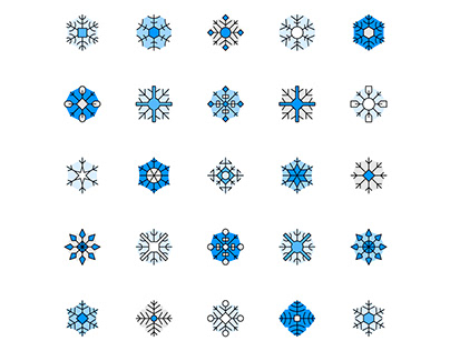 25 Snowflake Vector Icons