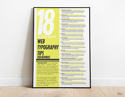 18 Super Quick Web Typography Tips for Newbies Poster