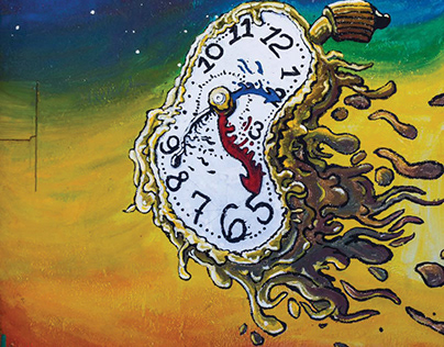 Tributo a Dalí, Reloj derretido en la Tacareña. 2016