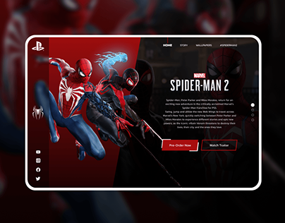 Figma | Spiderman Game Landing Page UI design