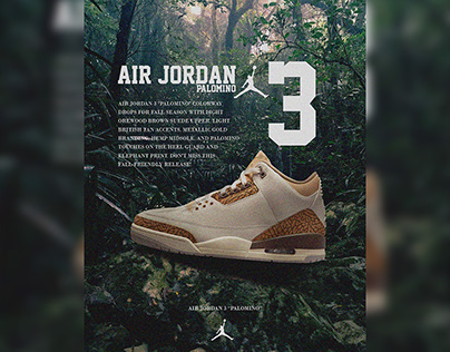 Air Jordan 3 palomino (portrait poster)