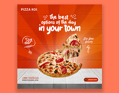 Social Media Post Design For Restaurant PizzaKoi