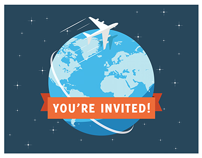 Holiday Party Invites: Around The World Theme