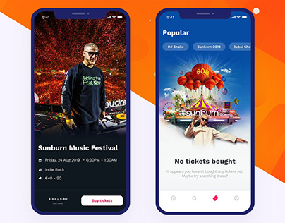 Sunburn Music Festival App Design