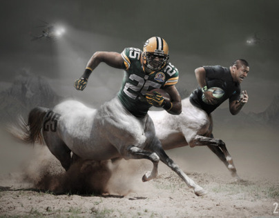 American Football vs Rugby - Photo Montage