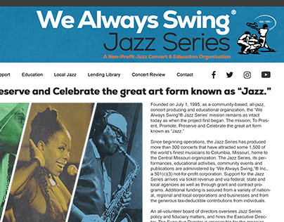 Re-Imagining "We Always Swing" Jazz Series Website