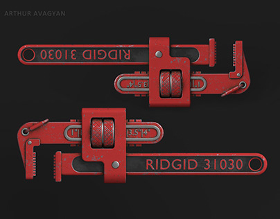 3D PIPE WRENCH/Modeling and Texturing
