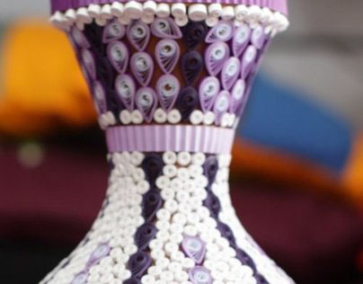 Purple Vase (Quilling)