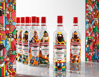 HP Mosaic bottles for LITHUANIAN VODKA by étiquette