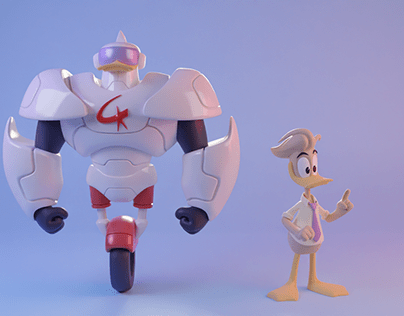 Ducktales Gizmoduck and Fenton in 3D