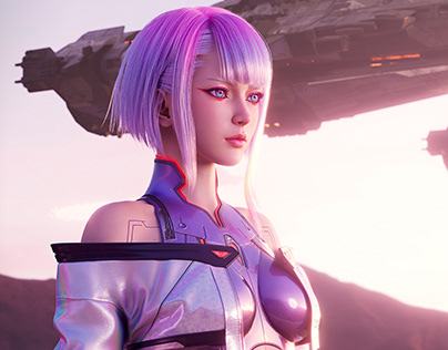 Lucy 3d character in Cyberpunk