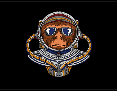 Monkey Astronaut - Shirt Design Idea