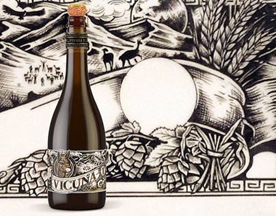 Ilustracion para Cerveza Premium Vicuña | TRIDIMAGE