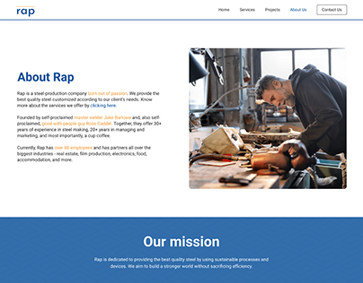 Rap - Steel Production Company (About Page)