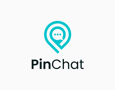 Pin Map Bubble Chat Logo