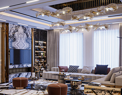 Luxury neoclassic majlis design in KSA