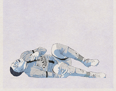 Footballers Laying Down