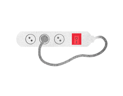 Plug with red switch animation