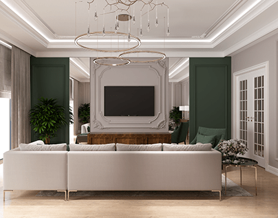 Living room designed in Ar Deco
