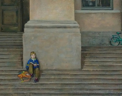 On the staircase of the past | Oil painting