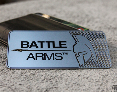 Custom Weapons Inspired Metal Business Card