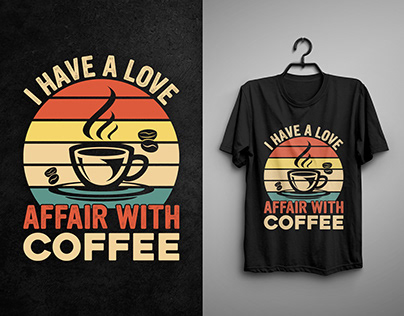 Coffee Retro Vintage T-shirt Design, Custom T-shirt