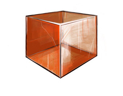 Оранжевый,куб,ваза,иллюстрация